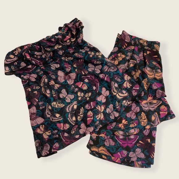 NWOT|Ruffle Skirt with butterfly Pattern - Picture 1 of 16